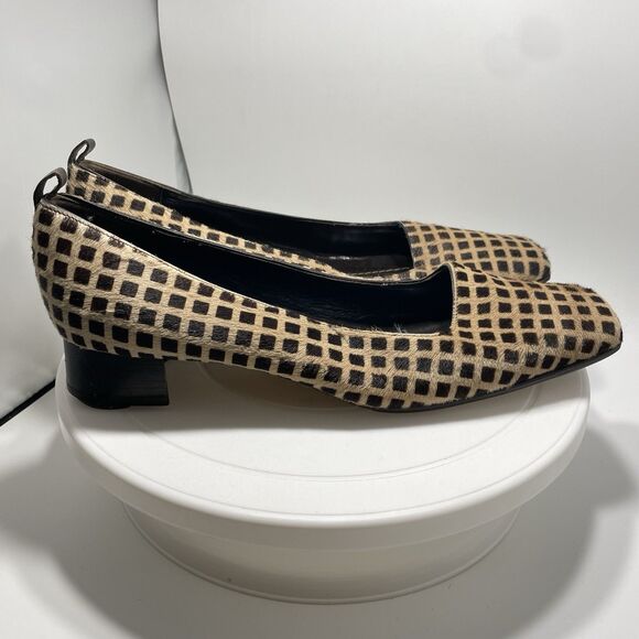 kate spade Shoes - KATE SPADE Made in Italy Checkerboard Calf Hair Square Toe Block Heels 8.5B